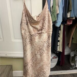 Guess Beige and Brown Snake Print Dress